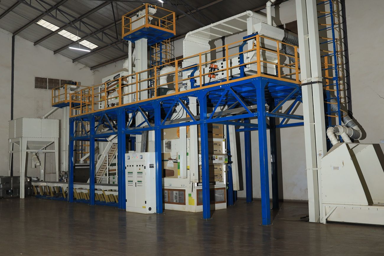 The seed cleaning and grading line at our plant